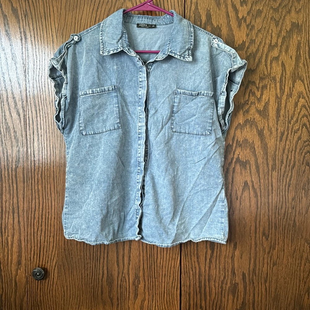 Faux white washed jean shirt. Size XL